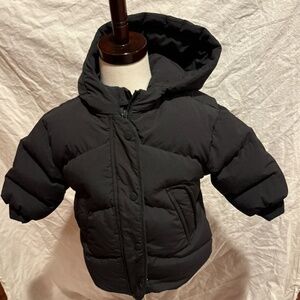Zara down jacket 18-24 months, black exterior, brown interior